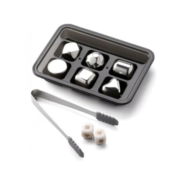 Охлаждающие кубики для напитков Circle Joy Stainless Steel Ice Cubes, 6 шт.